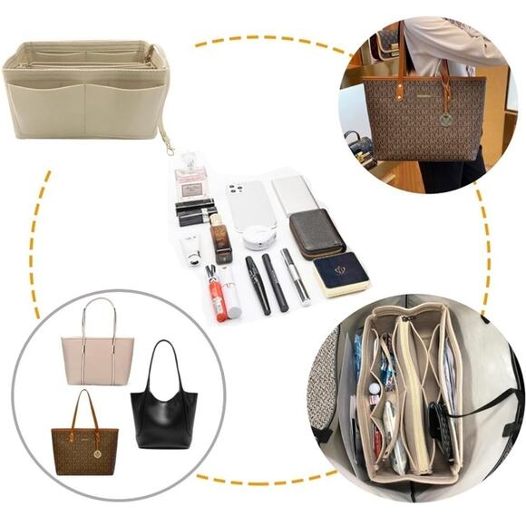 NWT Beige Felt Purse Organizer Insert – Large Size - Picture 6 of 6